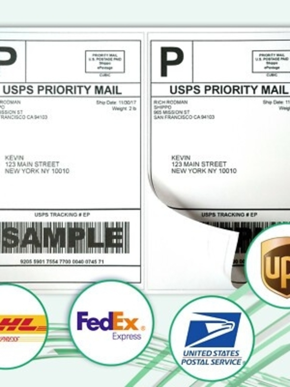 Half Sheet Shipping Labels 8.5x5.5 – 200 Matte White Adhesive Labels for Printer